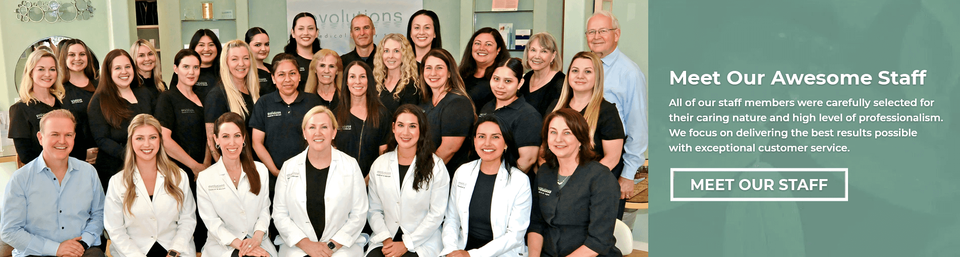 Meet Our Awesome Staff at EVOLUTIONS MEDICAL & DAY SPA 2026 Staff at EVOLUTIONS MEDICAL & DAY SPA